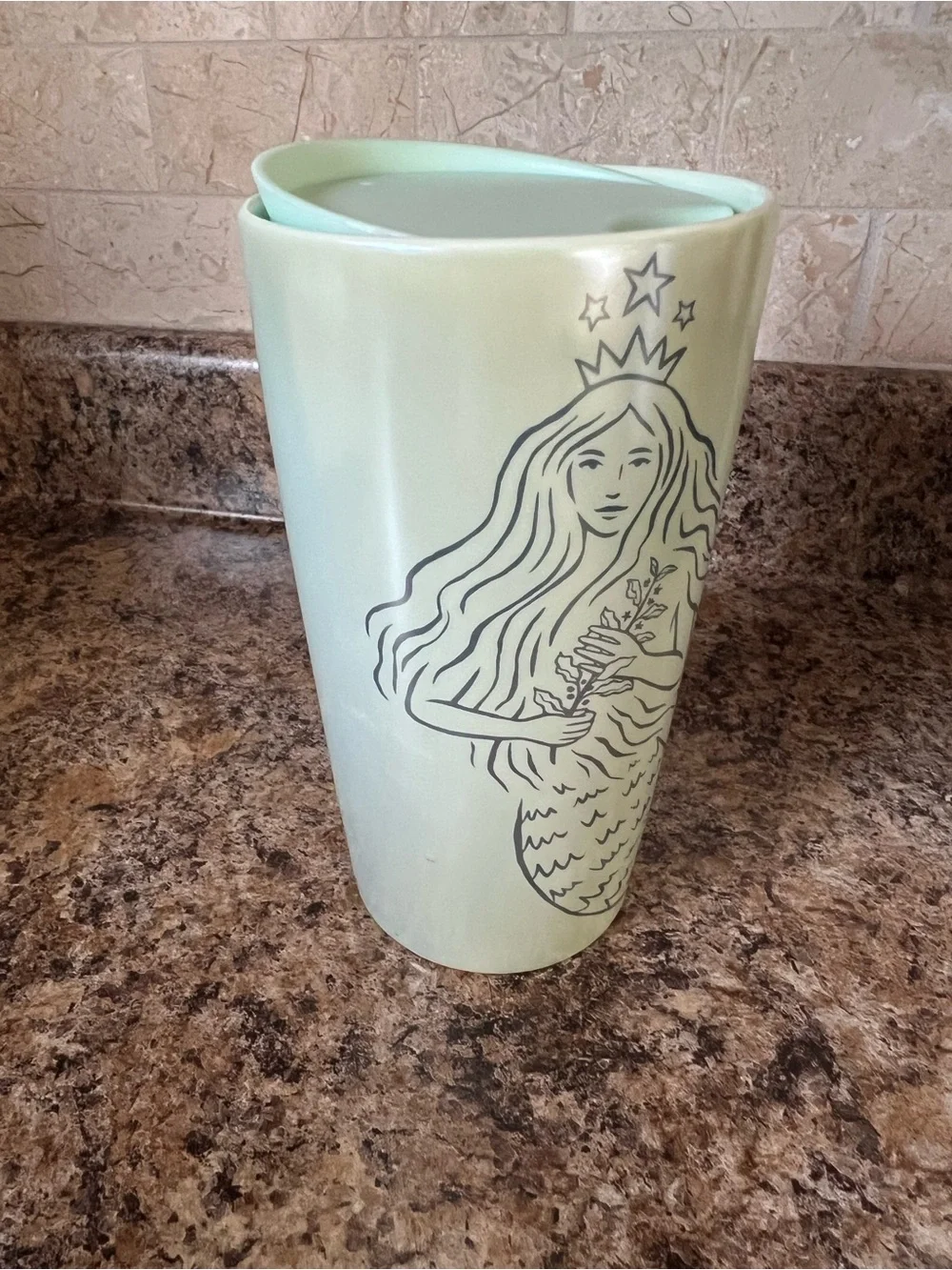 Limited Edition Starbucks Light Green Siren Ceramic Travel Mug